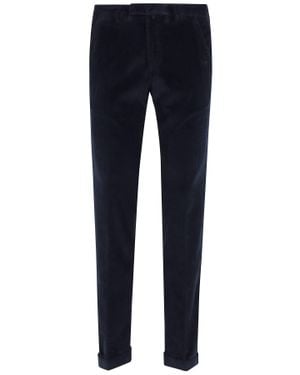 BRIGLIA 1000R Tencel Velvet Straight-Leg Pants - Blue