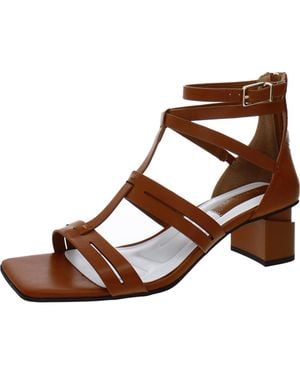 Franco Sarto Korie Faux Leather Square Toe Heels - Brown