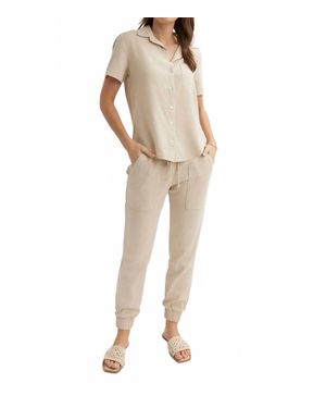 Bella Dahl Short Sleeve Pocket Buttondown Shirt - Natural