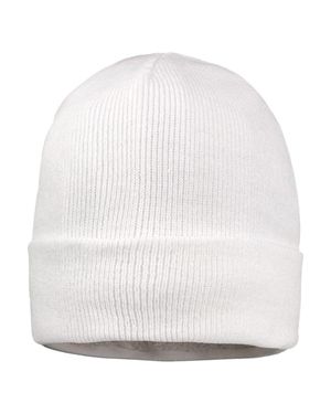 Sportsman Sherpa Lined 12 Cuffed Beanie - White