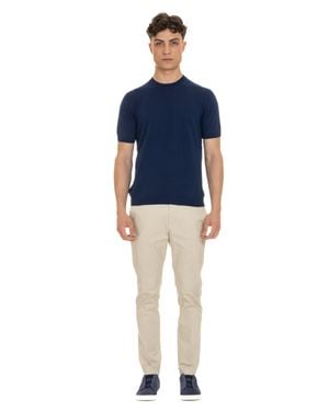 Tagliatore Cotton Knit T-Shirt - Blue