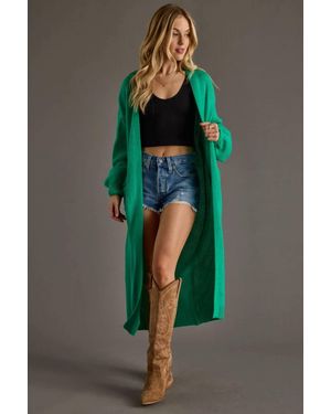 Panache Soft Knit Duster Cardigan - Green