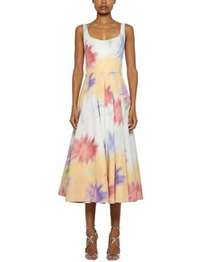 Prabal Gurung Corset Top Sun Midi Dress - Pink