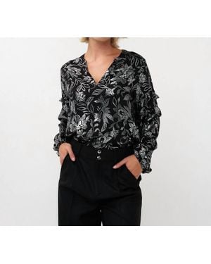 EsQualo V-Neck Blouse - Black