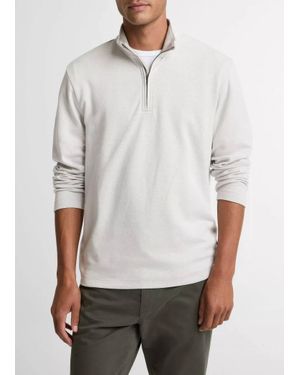 Vince Double-Face Cotton-Blend Quarter-Zip Pullover Sweatshirt - White