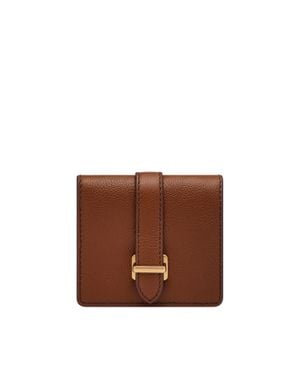 Fossil Emery Leather Small Snap Bifold - Brown