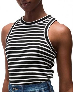 Veronica Beard Cropped Jordyn Tank - Blue