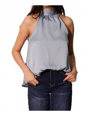 Kld. Signature Textured Satin Bubble Top - Blue