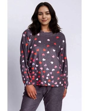 Pj Salvage Kiss Me Goodnight Long Sleeve Lounge Top Plus - Purple