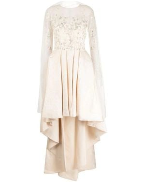 Saiid Kobeisy High-Low Brocade Beaded Dress - Natural