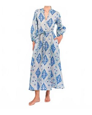 Nimo With Love Marigold Linen Maxi Dress - Blue
