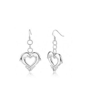 Gold & Honey Dolphin Dangle Earrings - Metallic