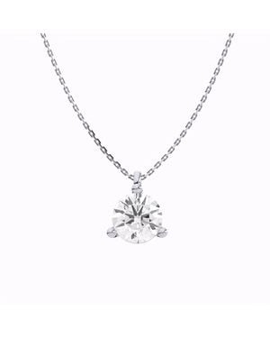 Brilliant Carbon Igi Certified 1.00 Ct. Tw. Lab Grown Diamond Round Solitaire Necklace - Metallic