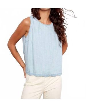 Charlie b Scallop Hem Sleeveless Top - Blue