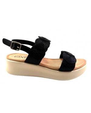 Exe' Strass Wedge Sandal - Black