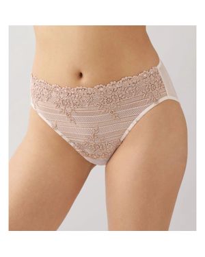 Wacoal Embrace Lace High Cut Underwear Angel Wing Brief Panty Gbo3943 - Natural