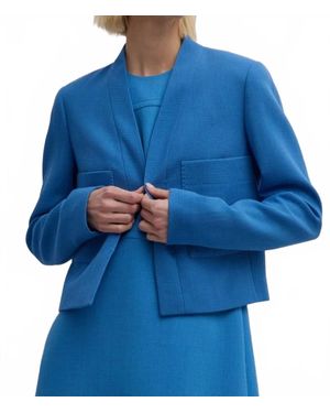 Lafayette 148 New York Wool Patch Pocket Jacket - Blue
