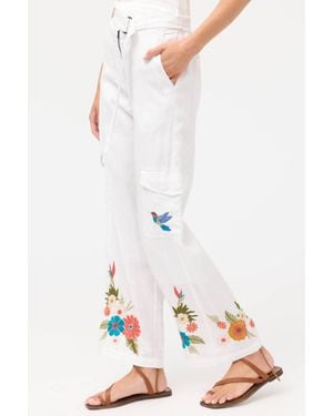Johnny Was Relaxed Linen Pant - White