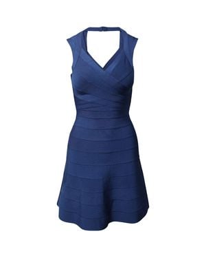 Hervé Léger Flared Hem Bandage Dress - Blue