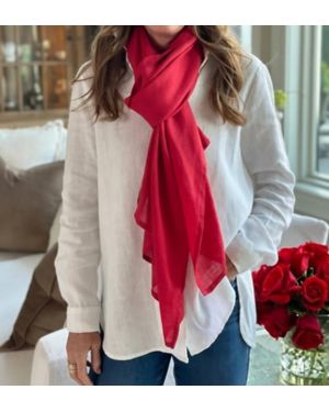 Crown Linen Stevie Scarf - Red