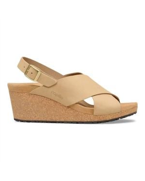 Birkenstock Samira Nubuck Leather Wedge Sandals - Natural