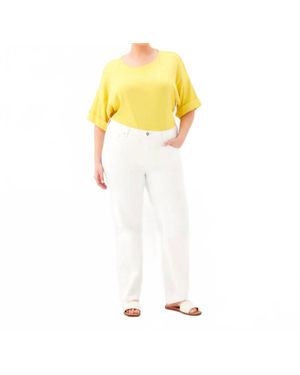 Karen Kane Raw Hem Straight Jeans - Yellow