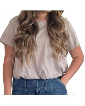 MOON RYDER Bubble Hem Top - Brown