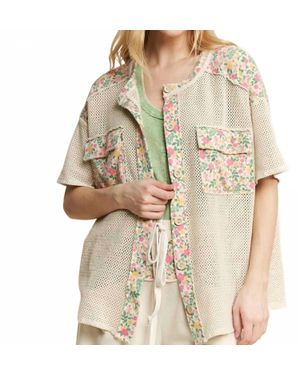 J. Her Mesh Spring Cardigan - Natural