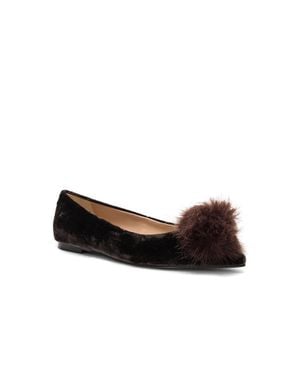 Sam Edelman Raddie Velvet Flat With Pom - Black