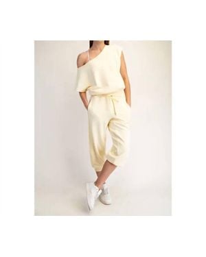 Rae Mode French Terry Cropped Jogger Pants - Natural