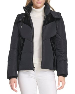 Andrew Marc Tayte Hooded Puffer Jacket - Black