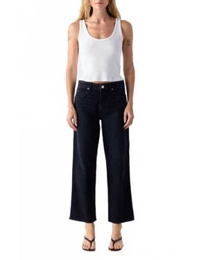 AMO Billie Wide Straight Leg Jeans - Blue