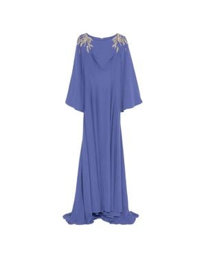 Saiid Kobeisy Embellished Crepe Kaftan - Blue