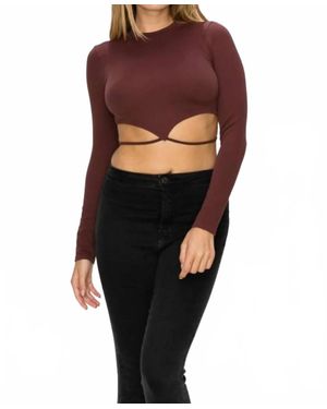 ANWND Cassidy Long Sleeve Mid Tie Up Crop Top - Multicolor