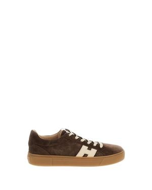 Hogan Suede Leather Skater Sneakers - Brown