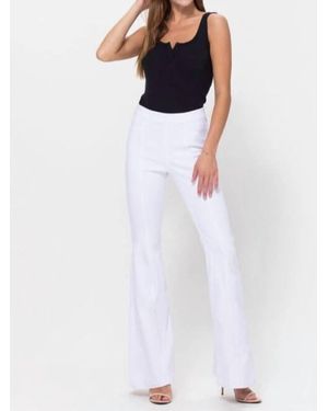 cello High Rise Pull On Flare Jeans - White