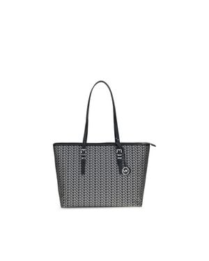 Michael Kors Quinn Large Jacquard Logo Tote Bag - Gray
