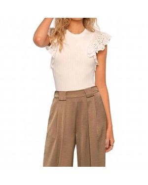 Heartloom Greta Ruffle Sleeve Top - Natural