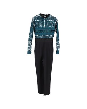 Self-Portrait Lace Detail Jumpsuit - Blue