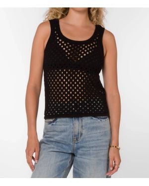 Velvet Heart Santina Crochet Knit Tank Top - Black