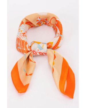 TRUEDAMES Creative Multi Print Bandana For Effortless Flair - Orange