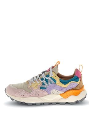Flower Mountain Multi-Layered Sneakers With Pastel Color Blocks - Blue