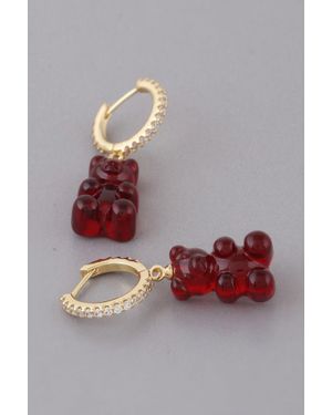 Fashnzfab Gummy Bear Drop Earrings - Gray
