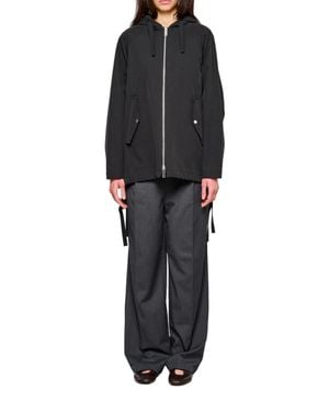 OOF WEAR Cape Two Layers Hooded Cape Jacket - Black