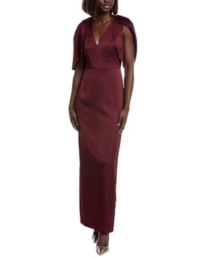 Aidan Mattox Crepe Back Satin Gown - Red