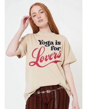 Girl Dangerous Yoga Is For Lovers Boyfriend Tee - Natural