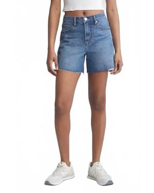 1822 Denim Loose Jean Frey Hem Shorts - Blue