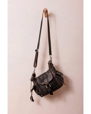Free People Baby Leigh Distressed Leather Hobo Handbag - Pink