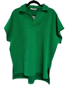 See And Be Seen Collared Polo Top - Green