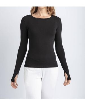 Mila The Label Long Sleeve Crewneck Top - Black